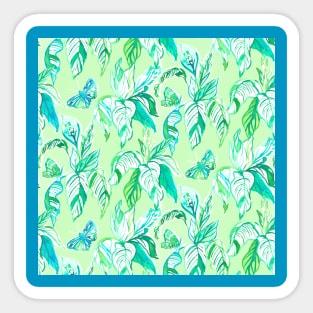 Green Butterfly Garden Sticker